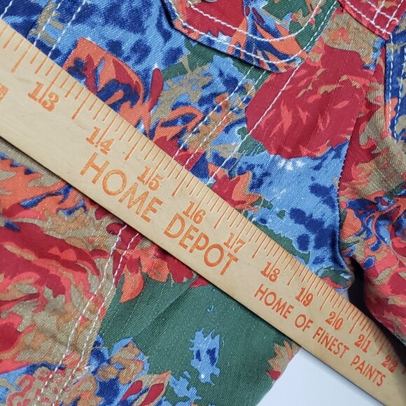 NWOT LAL Live a Little Lightweight Floral Jean Denim Jacket Snap Closure Size M - Picture 8 of 13